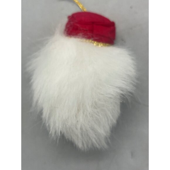 viintage Christmas ornament Santa hat beard red white 3.5" READ - Picture 5 of 5